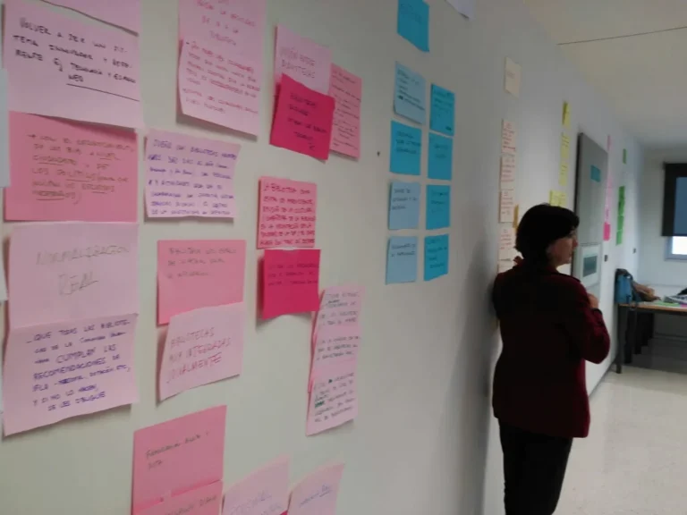 Panel de ideas creado durante una actividad participativa